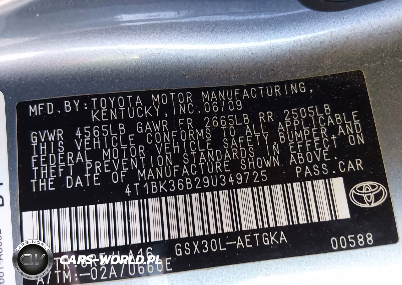 2009 Toyota Avalon Xls VIN:4T1BK36B29U349725 - 9
