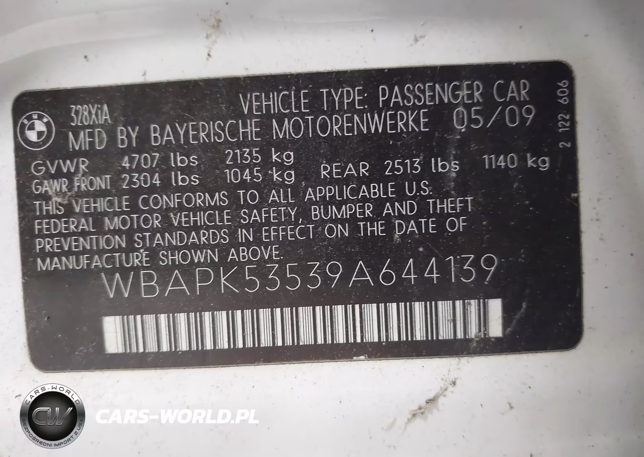 2009 BMW 328I xDrive VIN:WBAPK53539A644139 - 9