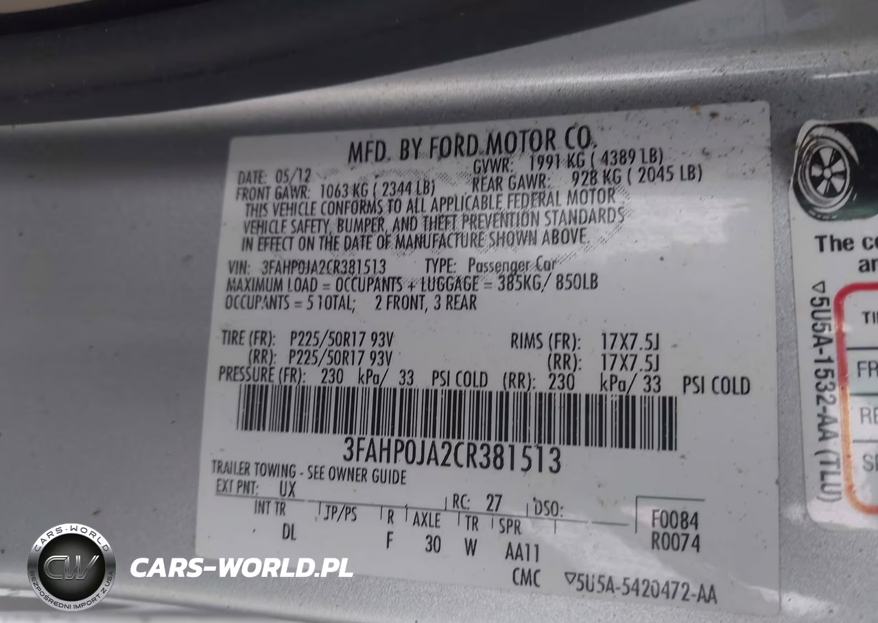 2012 Ford Fusion Sel VIN:3FAHP0JA2CR381513 - 9