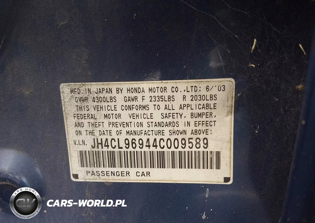 2004 Acura Tsx VIN:JH4CL96944C009589 - 9