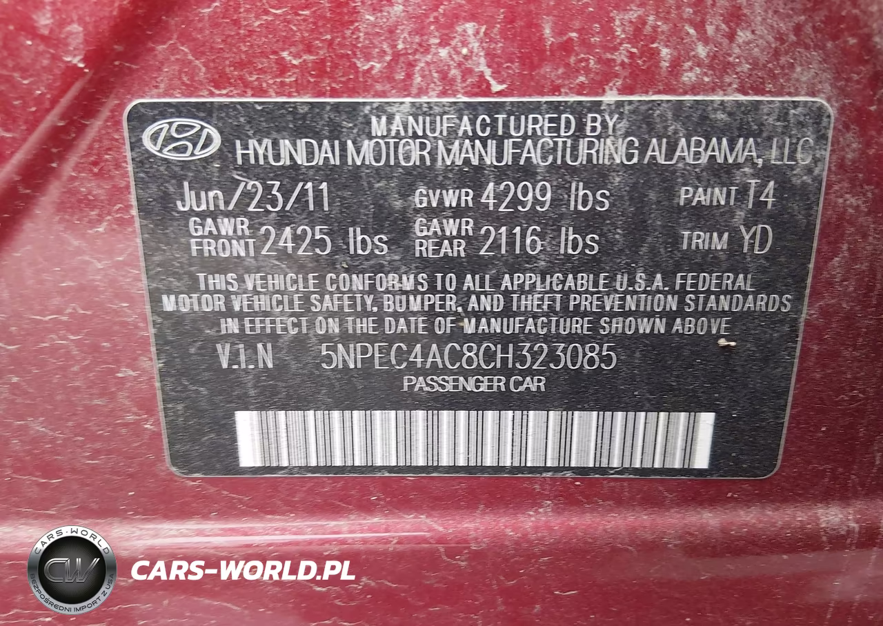 2012 Hyundai Sonata Limited VIN:5NPEC4AC8CH323085 - 9