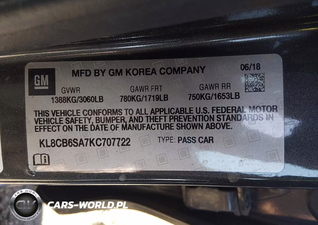 2019 Chevrolet Spark Ls Cvt VIN:KL8CB6SA7KC707722 - 9