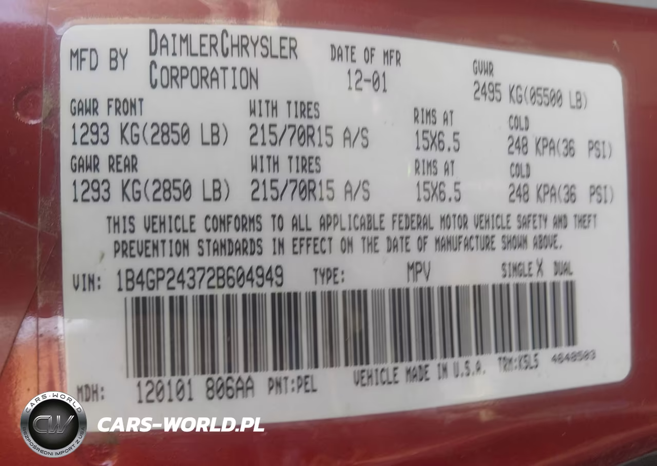 2002 Dodge Grand Caravan Se VIN:1B4GP24372B604949 - 9