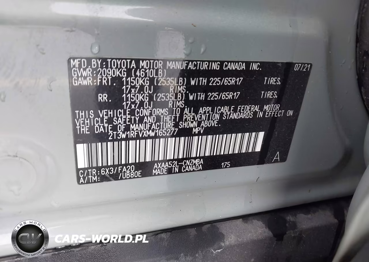 2021 Toyota Rav4 Xle VIN:2T3W1RFVXMW165277 - 9