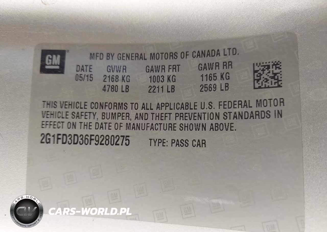2015 Chevrolet Camaro 1Lt VIN:2G1FD3D36F9280275 - 9