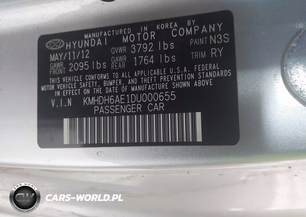 2013 Hyundai Elantra Gs VIN:KMHDH6AE1DU000655 - 9