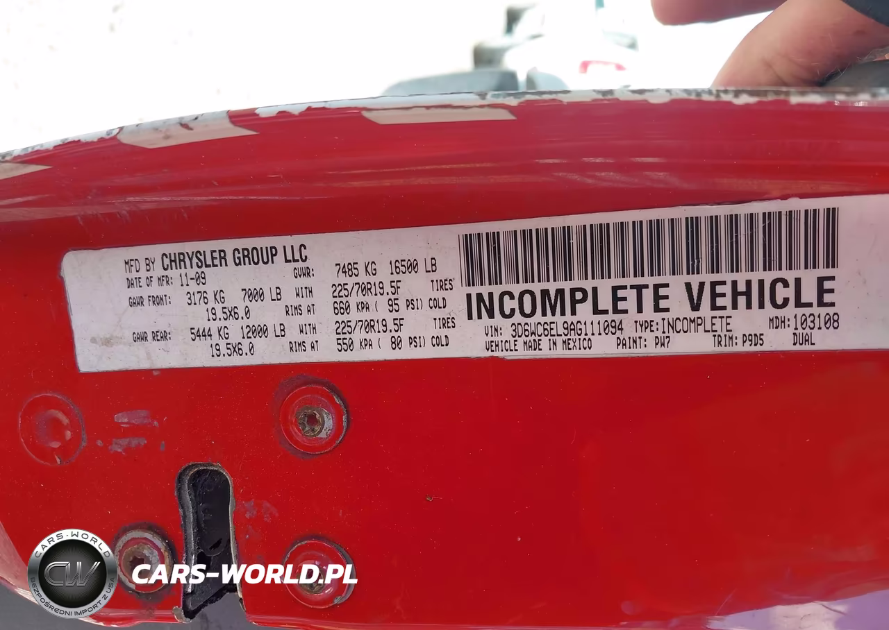 2010 Dodge Ram 4500 Hd Chassis St-Slt VIN:3D6WC6EL9AG111094 - 9