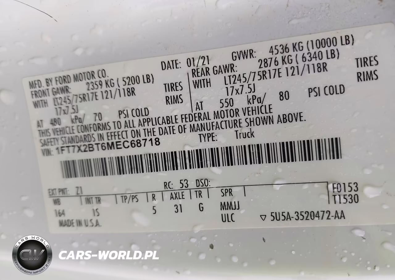2021 Ford F-250 Xl VIN:1FT7X2BT6MEC68718 - 9