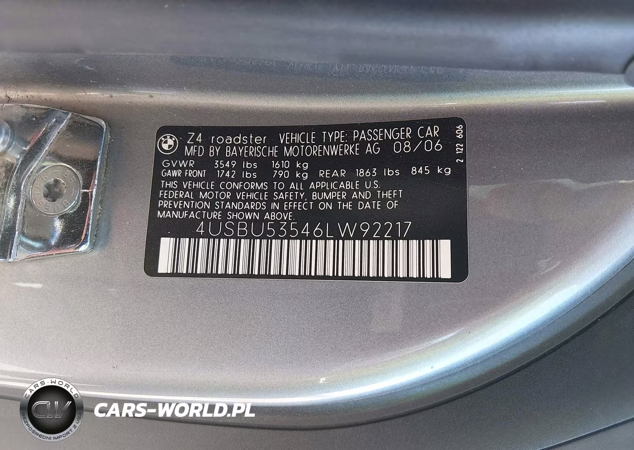 2006 BMW Z4 3.0Si VIN:4USBU53546LW92217 - 9