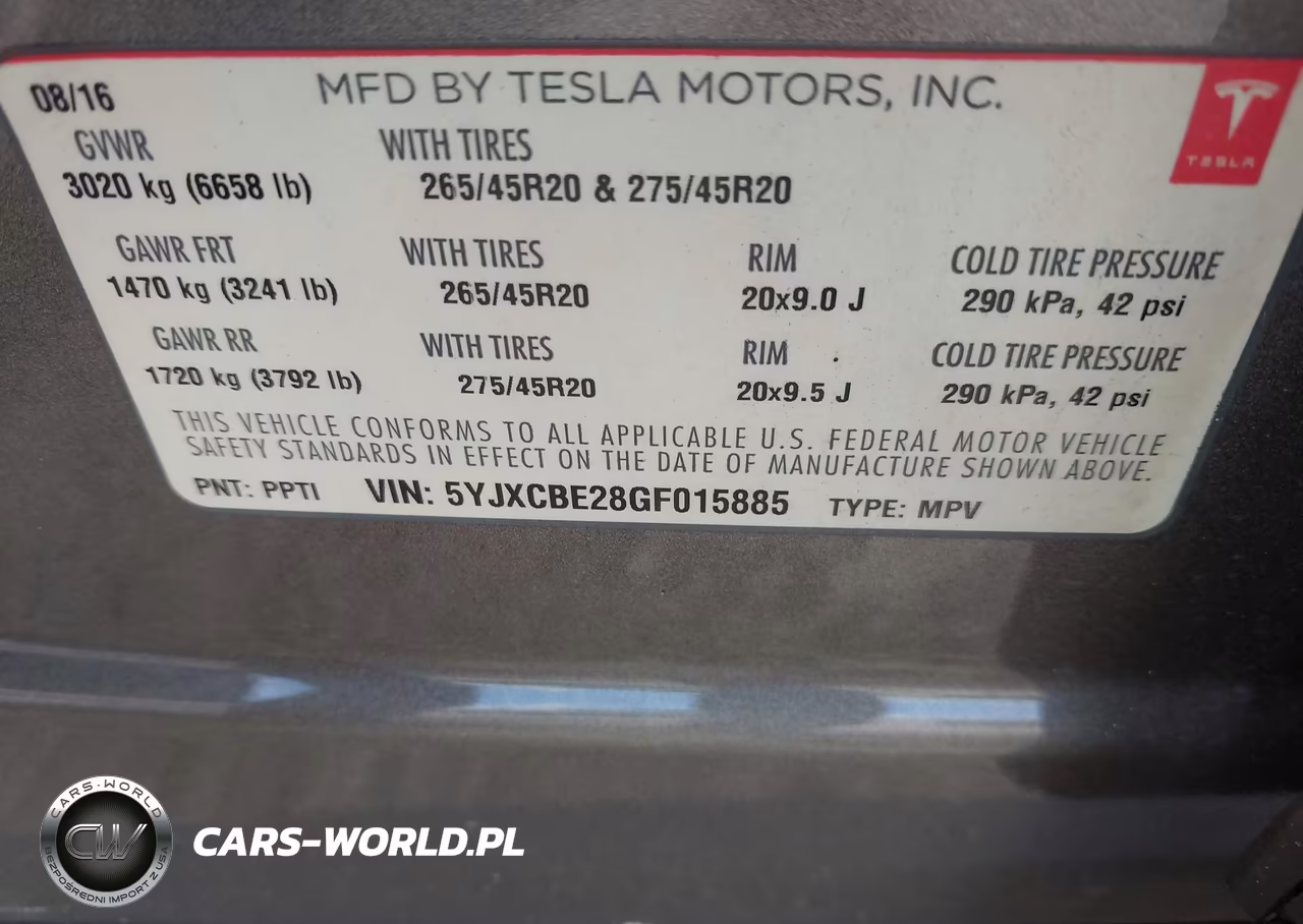 2016 Tesla Model X 60D-70D-75D-90D-P100D VIN:5YJXCBE28GF015885 - 9
