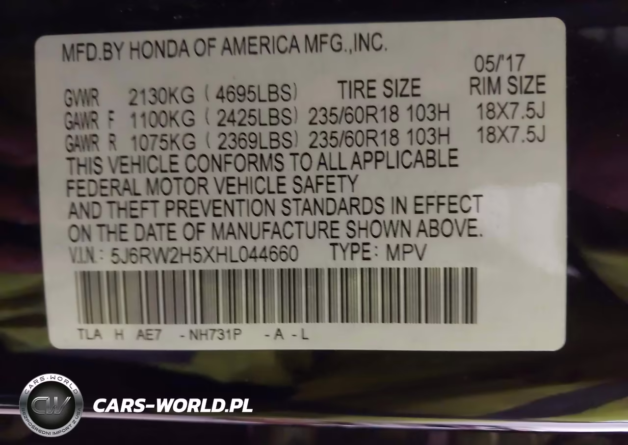 2017 Honda Cr-V Ex VIN:5J6RW2H5XHL044660 - 9