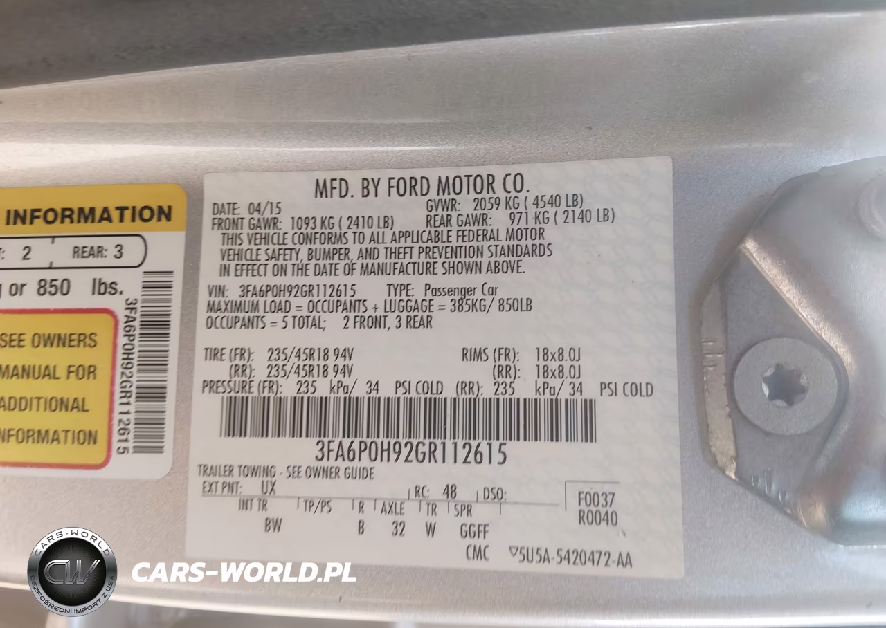 2016 Ford Fusion Se VIN:3FA6P0H92GR112615 - 9