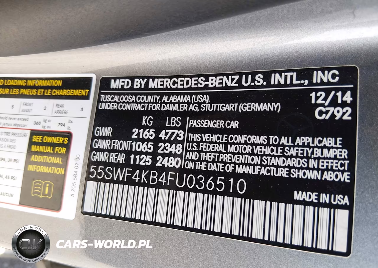 2015 Mercedes-Benz C 300 4Matic-Luxury 4Matic-Sport 4Matic VIN:55SWF4KB4FU036510 - 9