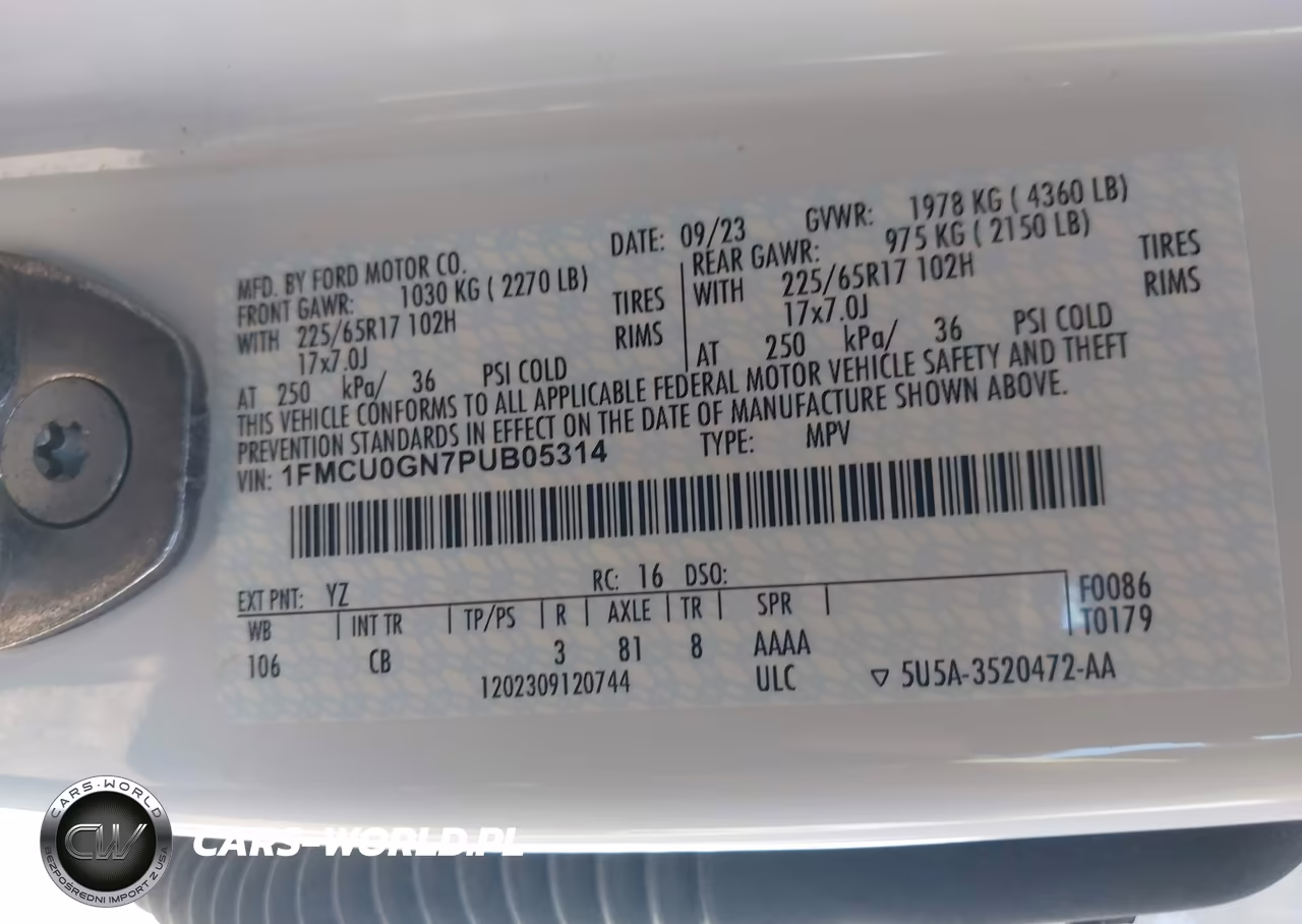 2023 Ford Escape Active VIN:1FMCU0GN7PUB05314 - 9