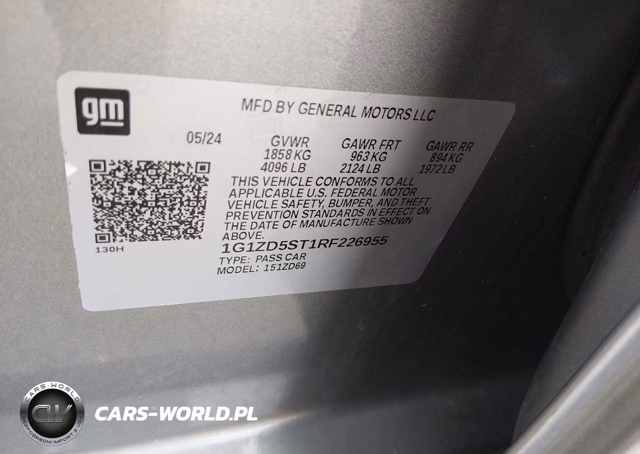 2024 Chevrolet Malibu Fwd 1Lt VIN:1G1ZD5ST1RF226955 - 9