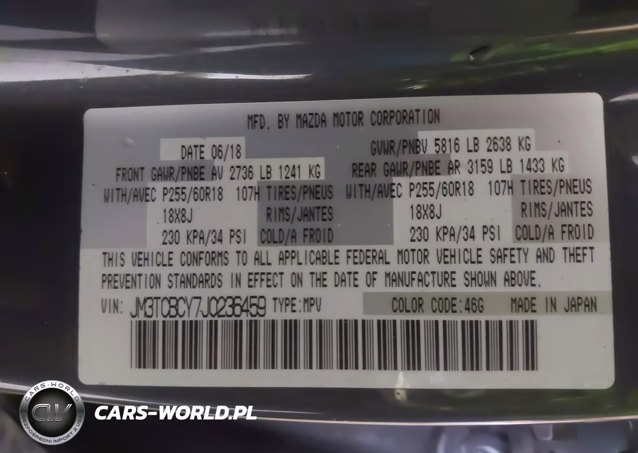 2018 Mazda Cx-9 Touring VIN:JM3TCBCY7J0236459 - 9