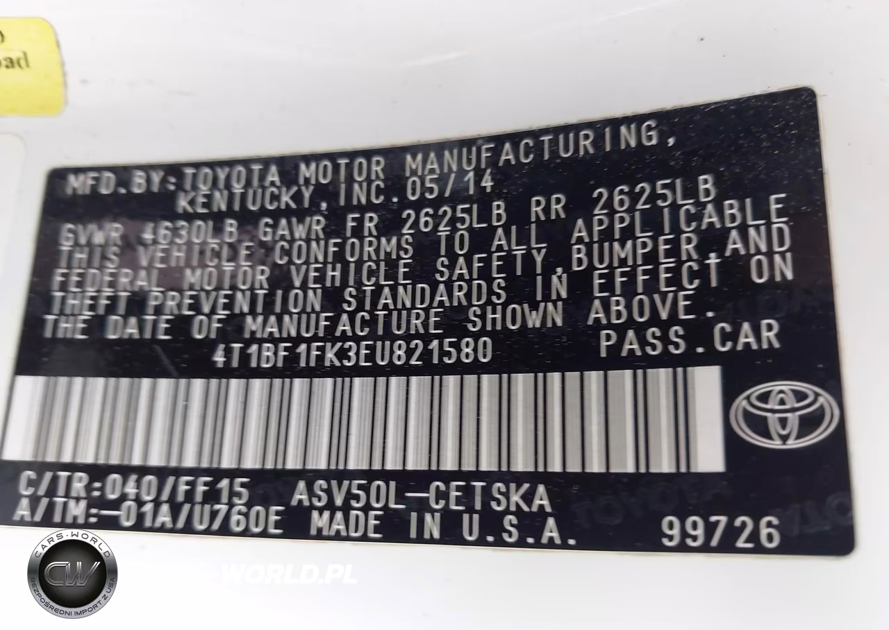 2014 Toyota Camry Se VIN:4T1BF1FK3EU821580 - 9