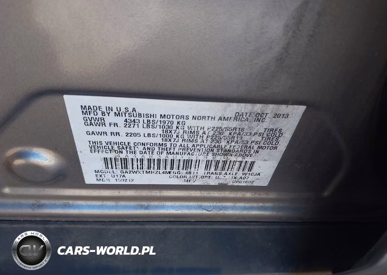 2014 Mitsubishi Outlander Sport Es VIN:4A4AR3AUXEE011538 - 9