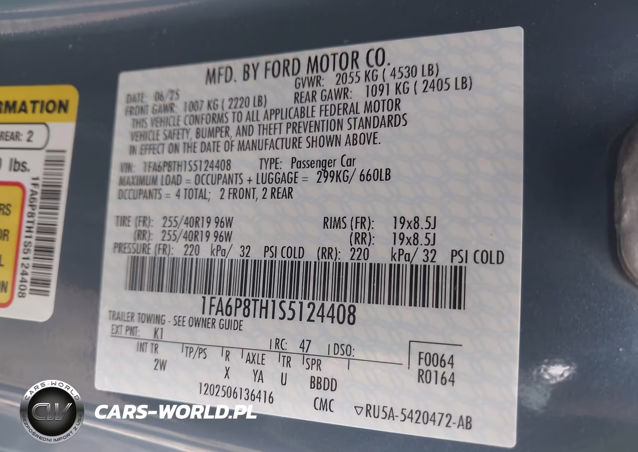 2025 Ford Mustang Ecoboost Fastback VIN:1FA6P8TH1S5124408 - 9