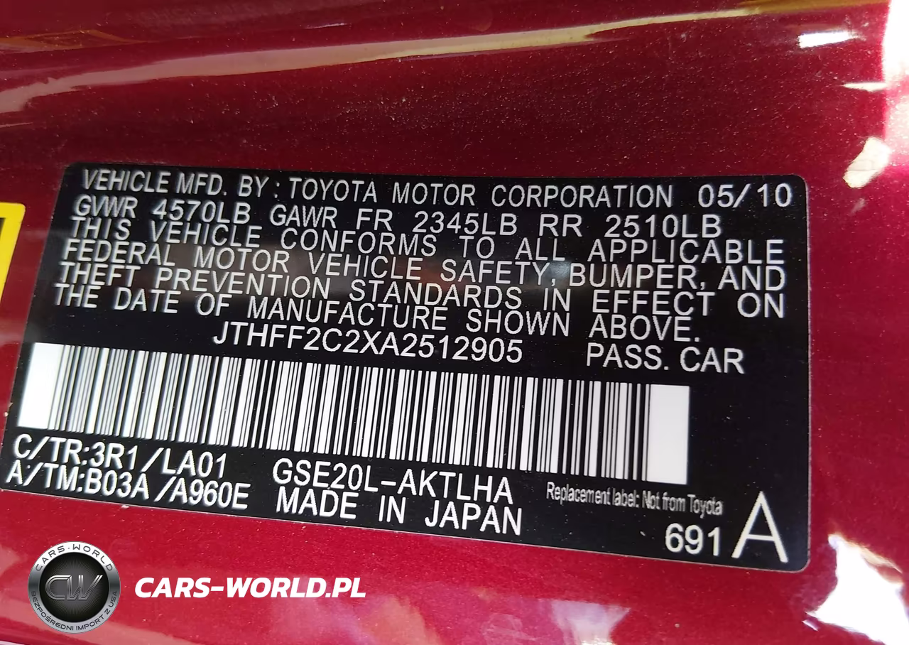 2010 Lexus Is 250C VIN:JTHFF2C2XA2512905 - 9