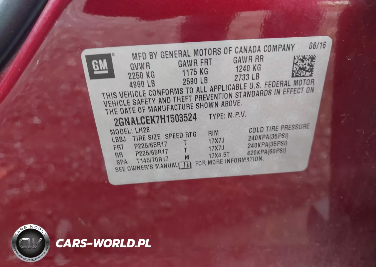2017 Chevrolet Equinox Lt VIN:2GNALCEK7H1503524 - 9