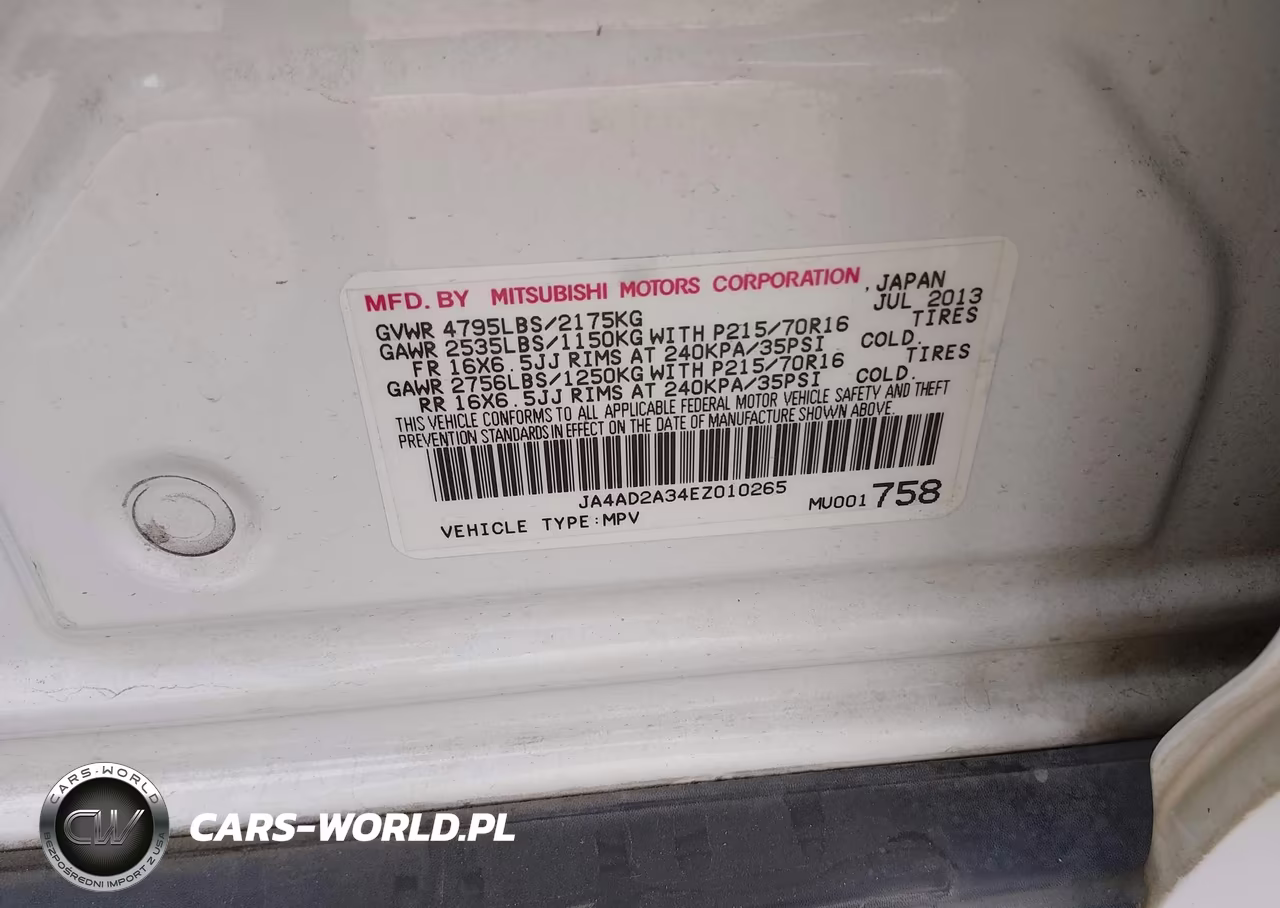 2014 Mitsubishi Outlander Es VIN:JA4AD2A34EZ010265 - 9