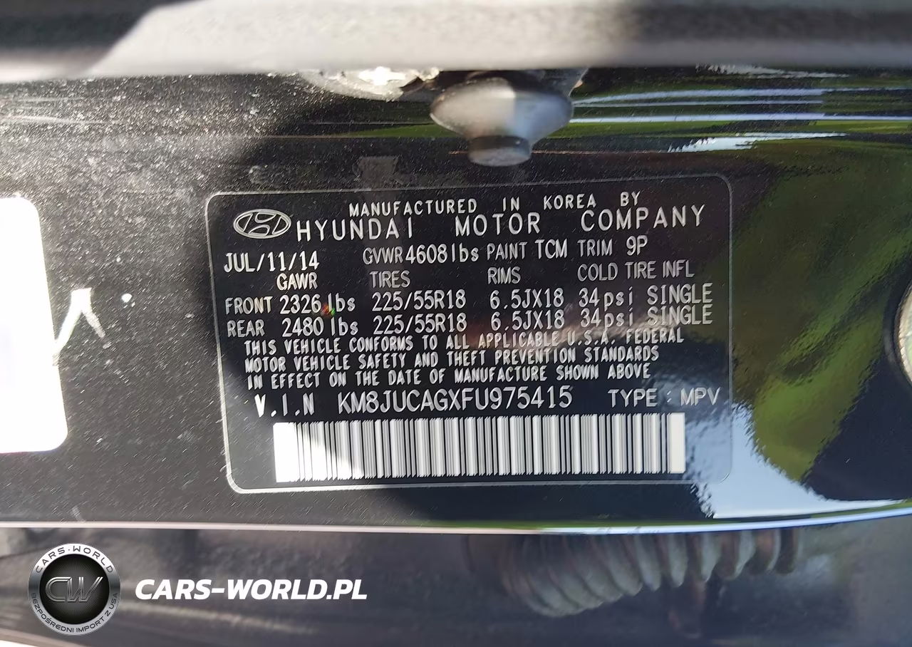 2015 Hyundai Tucson Limited VIN:KM8JUCAGXFU975415 - 9