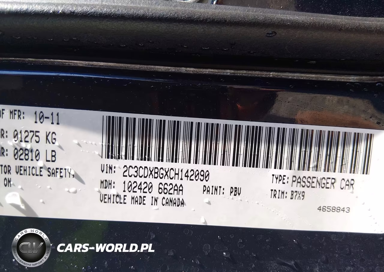 2012 Dodge Charger Se VIN:2C3CDXBGXCH142090 - 9