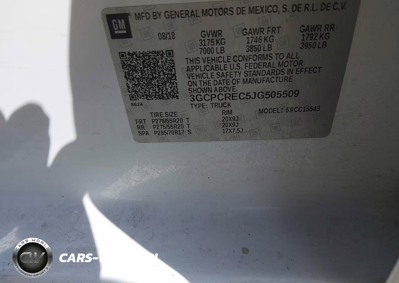 2018 Chevrolet Silverado 1500 1Lt VIN:3GCPCREC5JG505509 - 9