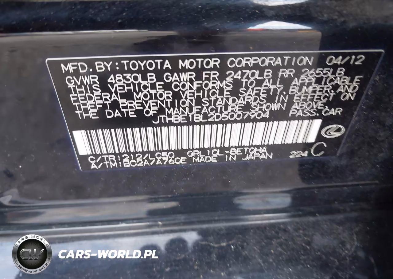 2013 Lexus Gs 350 VIN:JTHBE1BL2D5007904 - 9