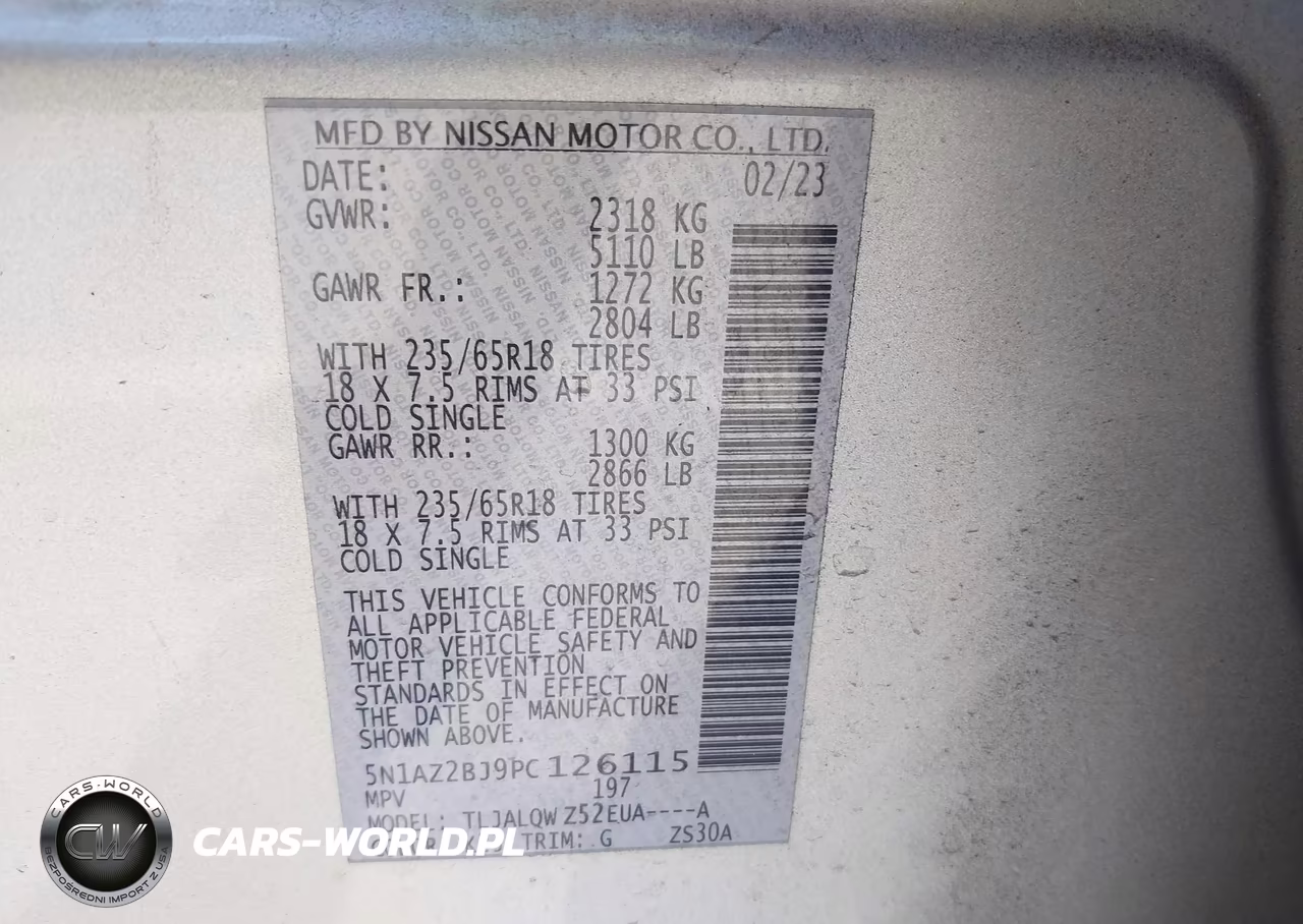2023 Nissan Murano Sv Fwd VIN:5N1AZ2BJ9PC126115 - 9