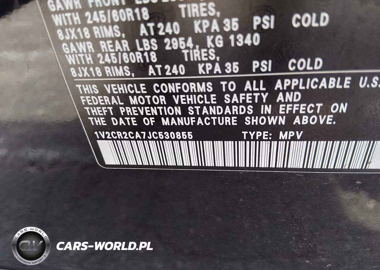 2018 Volkswagen Atlas 3.6L V6 Se VIN:1V2CR2CA7JC530855 - 9