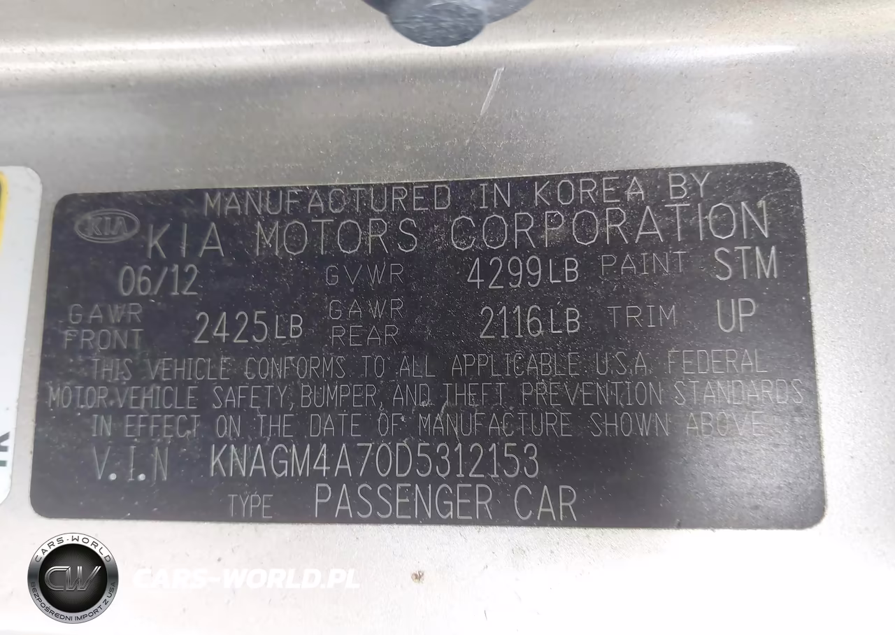 2013 Kia Optima Lx VIN:KNAGM4A70D5312153 - 9