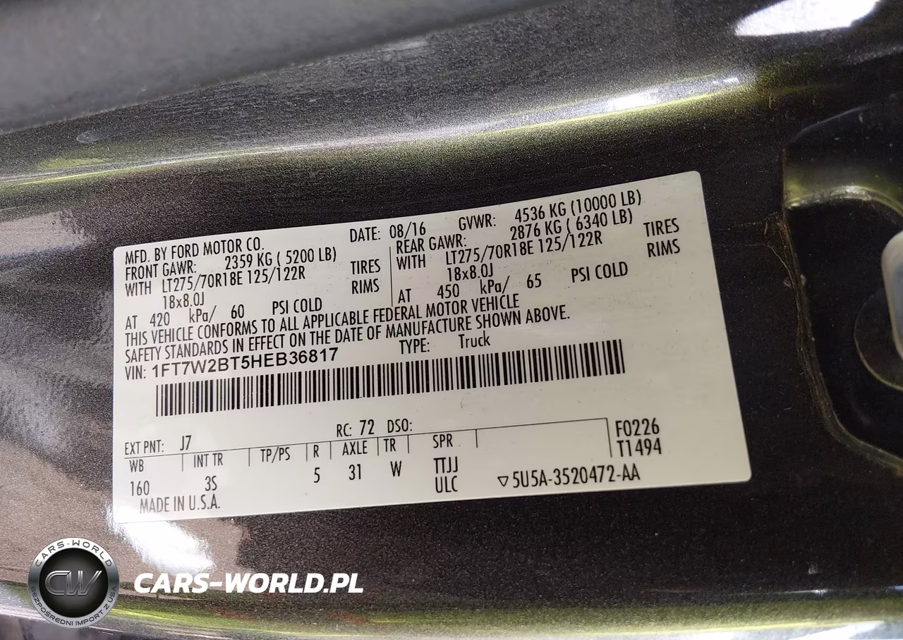 2017 Ford F-250 Xlt VIN:1FT7W2BT5HEB36817 - 9