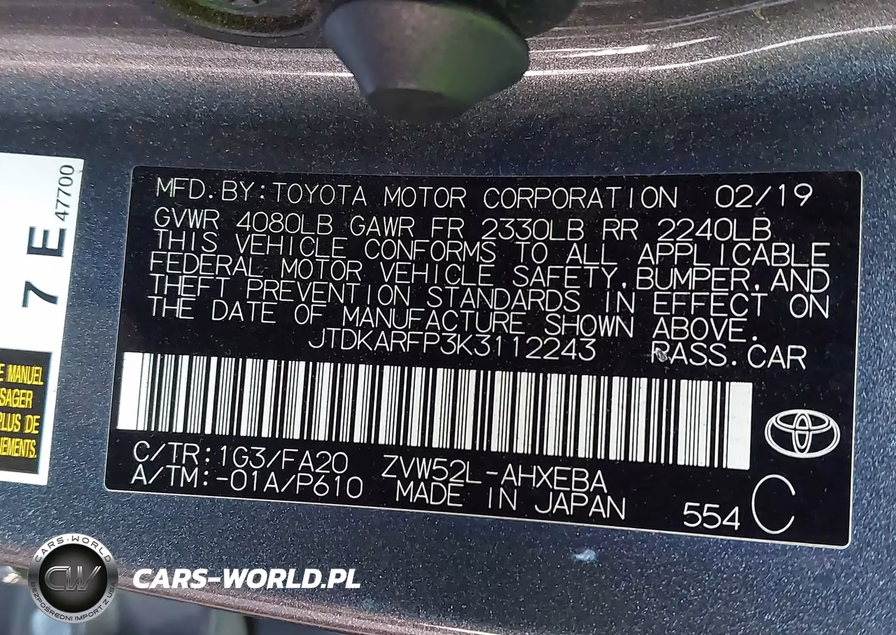 2019 Toyota Prius Prime Plus VIN:JTDKARFP3K3112243 - 9