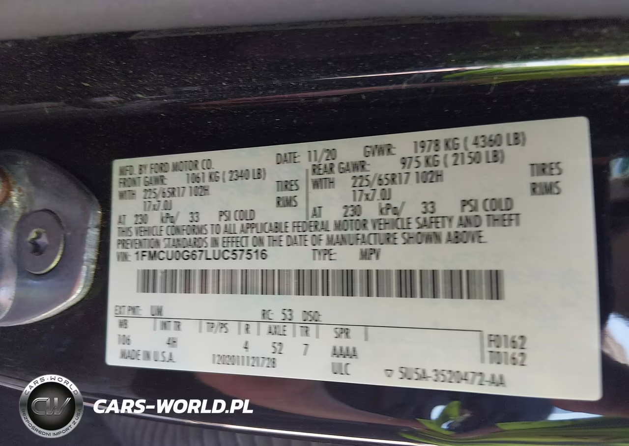 2020 Ford Escape Se VIN:1FMCU0G67LUC57516 - 9