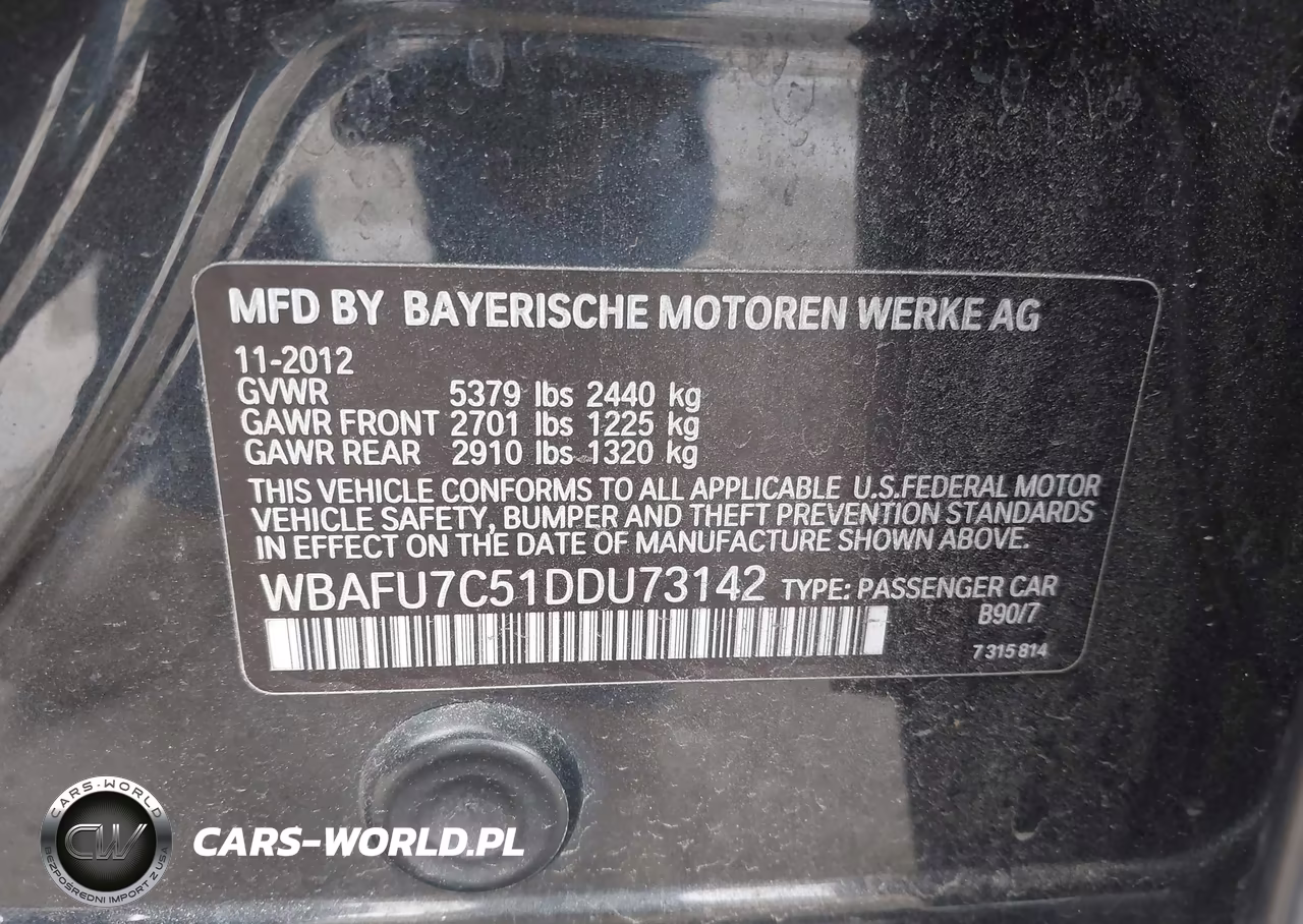 2013 BMW 535I xDrive VIN:WBAFU7C51DDU73142 - 9