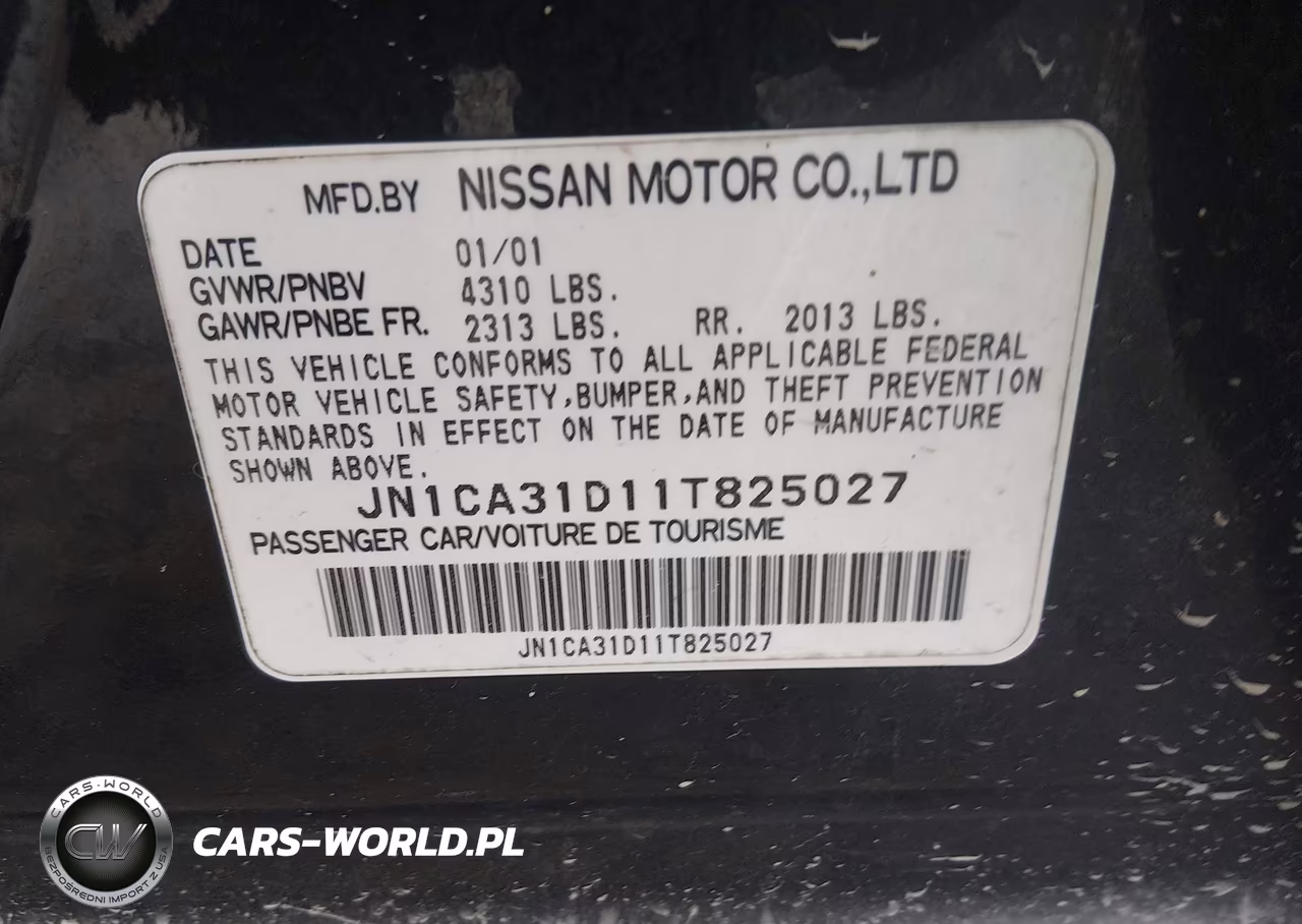 2001 Nissan Maxima Gxe VIN:JN1CA31D11T825027 - 9