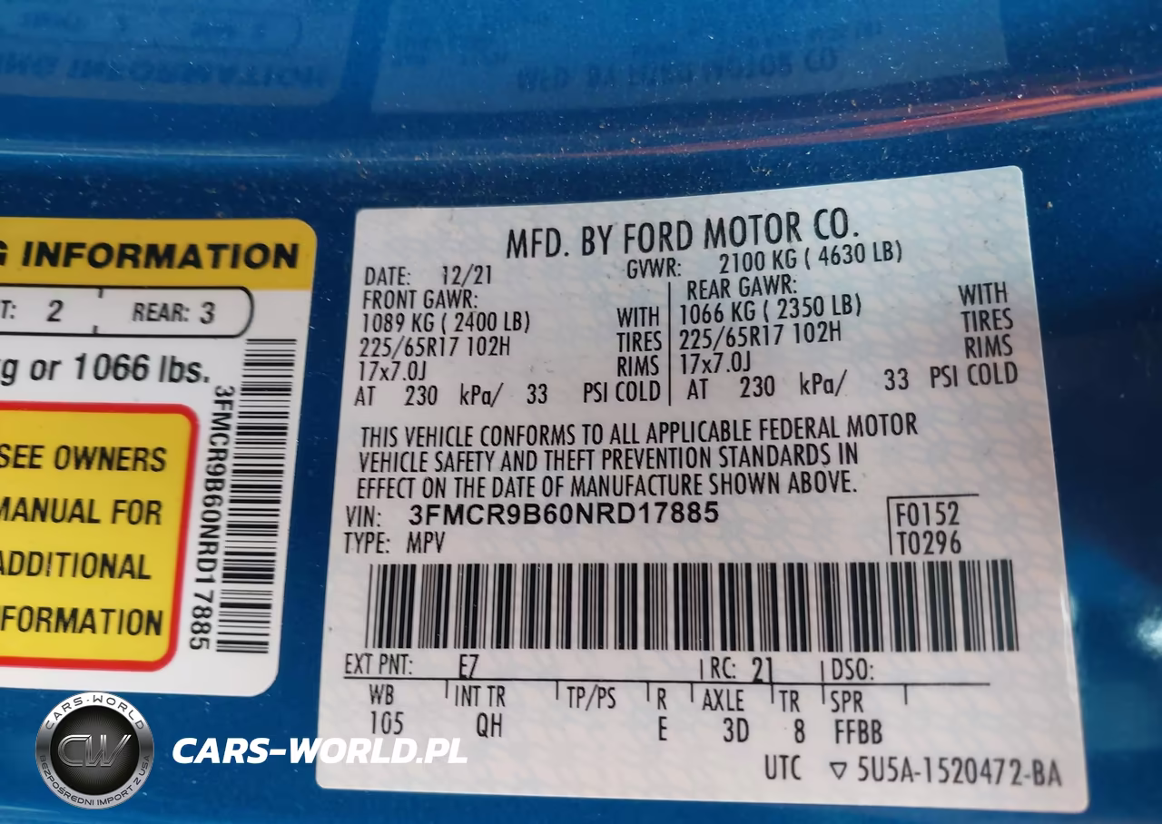 2022 Ford Bronco Sport Big Bend VIN:3FMCR9B60NRD17885 - 9