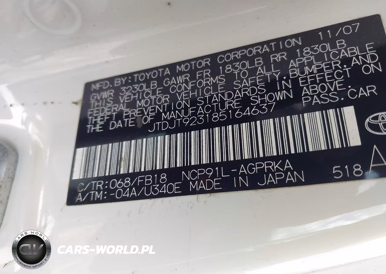 2008 Toyota Yaris VIN:JTDJT923185164637 - 9