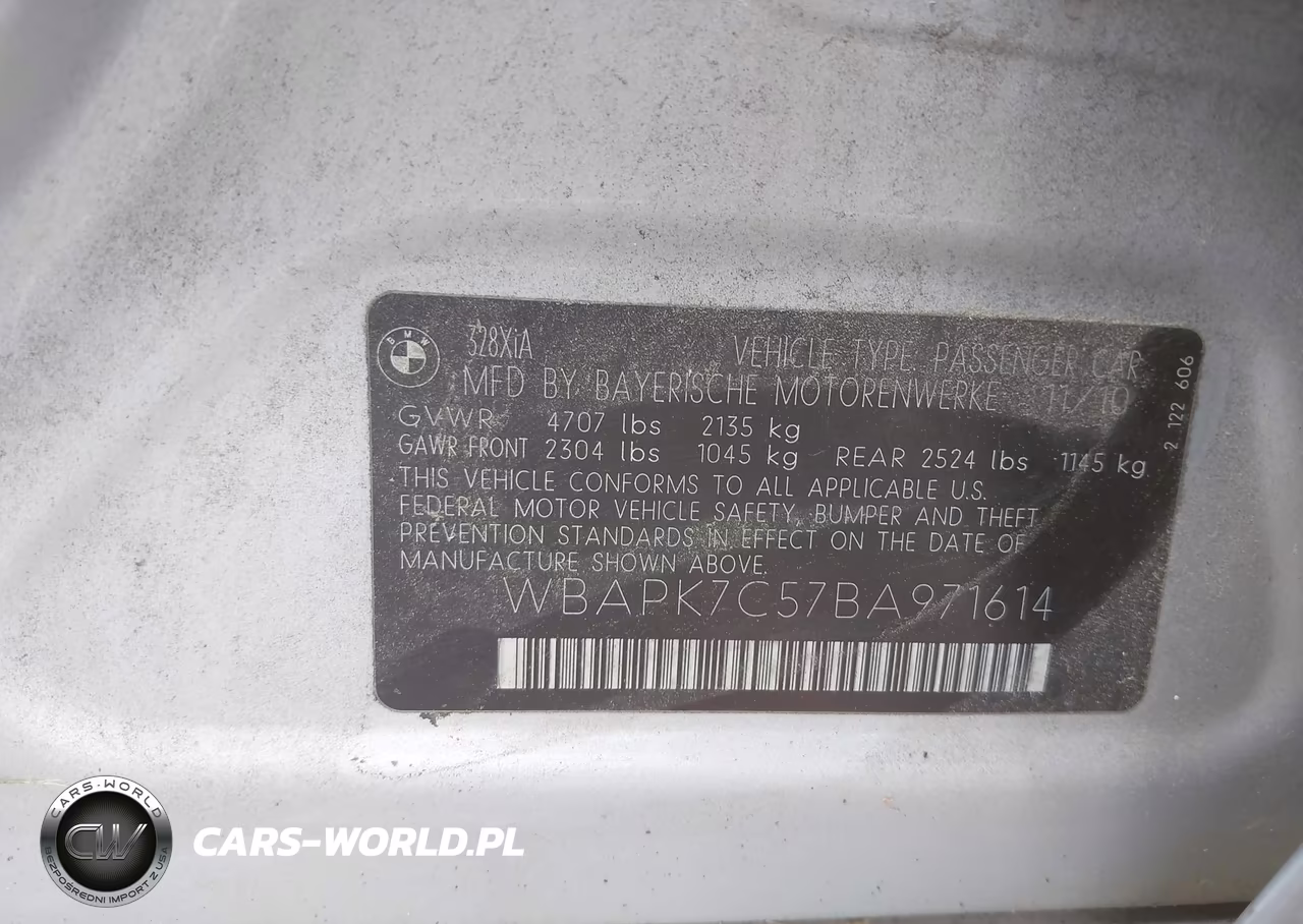 2011 BMW 328I xDrive VIN:WBAPK7C57BA971614 - 9