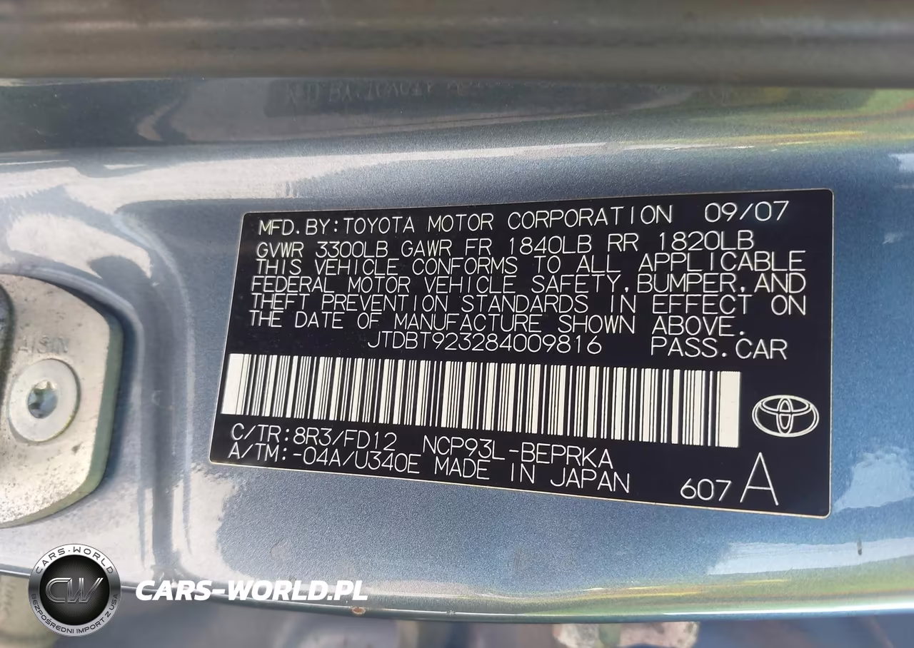 2008 Toyota Yaris VIN:JTDBT923284009816 - 9