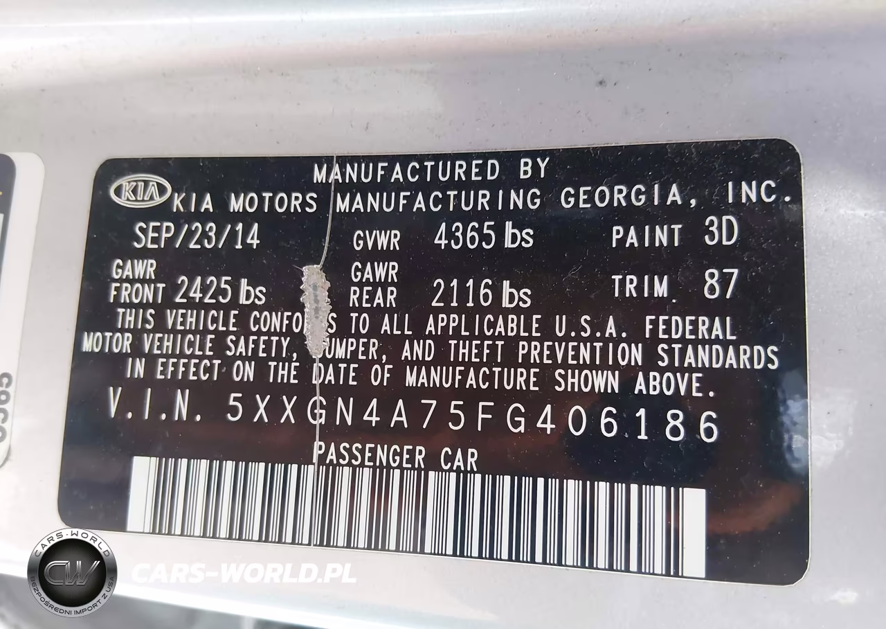 2015 Kia Optima Ex VIN:5XXGN4A75FG406186 - 9