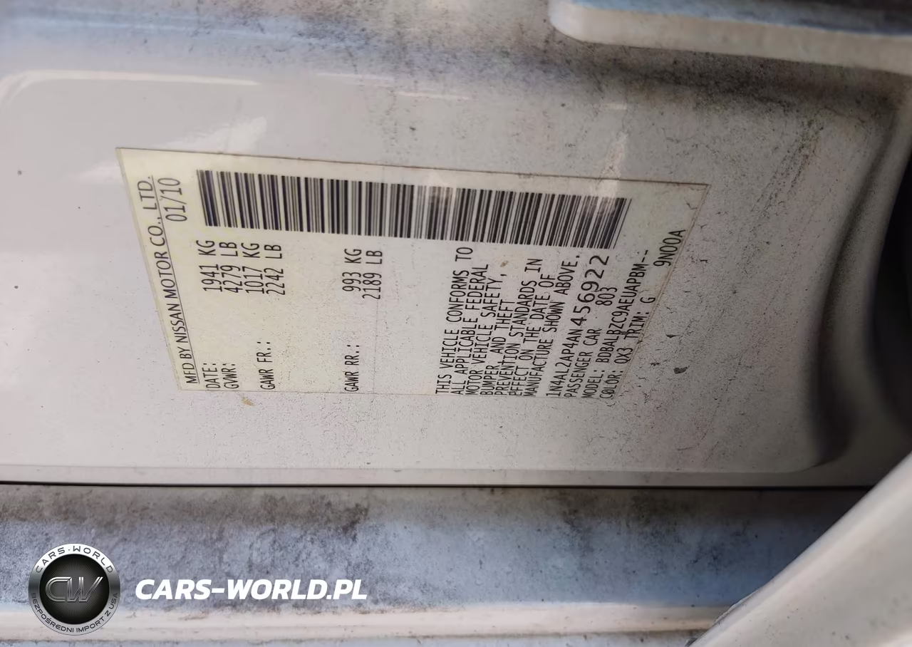 2010 Nissan Altima 2.5 S VIN:1N4AL2AP4AN456922 - 9