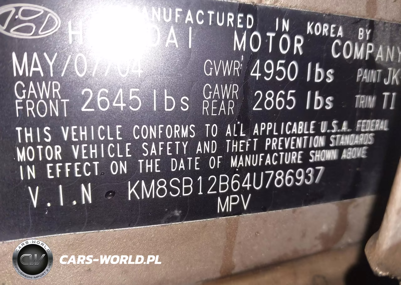 2004 Hyundai Santa Fe VIN:KM8SB12B64U786937 - 9