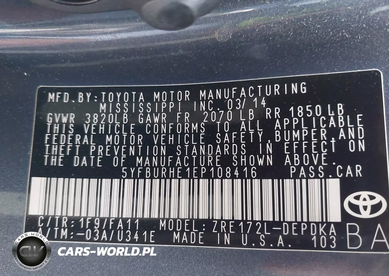 2014 Toyota Corolla L VIN:5YFBURHE1EP108416 - 9
