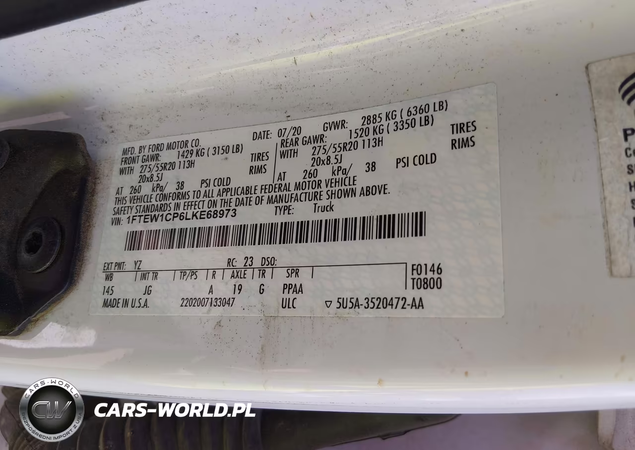 2020 Ford F-150 Xl VIN:1FTEW1CP6LKE68973 - 9