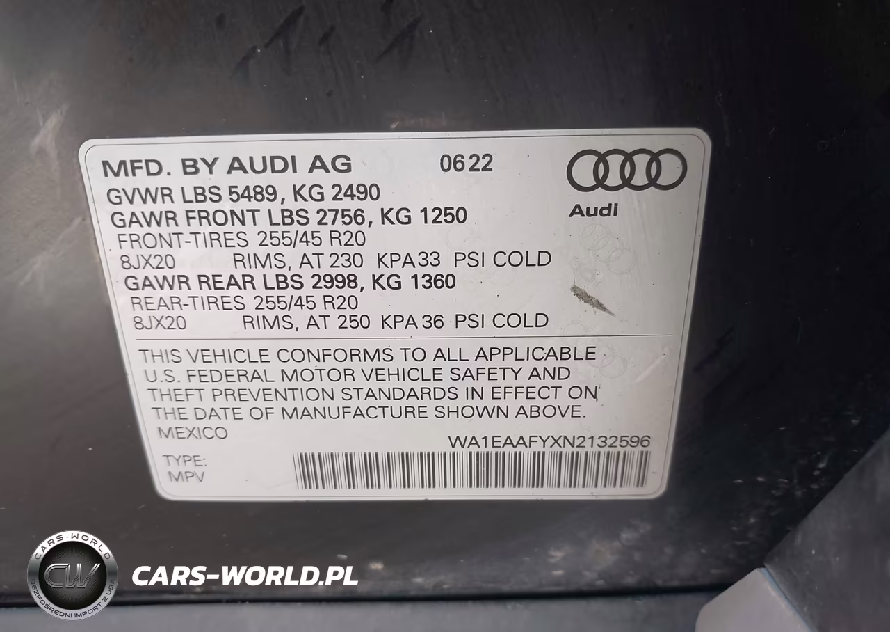 2022 Audi Q5 Premium Plus 45 Tfsi S Line Quattro S Tronic VIN:WA1EAAFYXN2132596 - 9