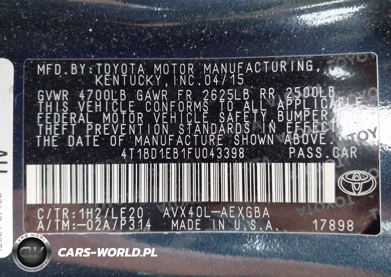 2015 Toyota Avalon Hybrid Xle Touring VIN:4T1BD1EB1FU043398 - 9