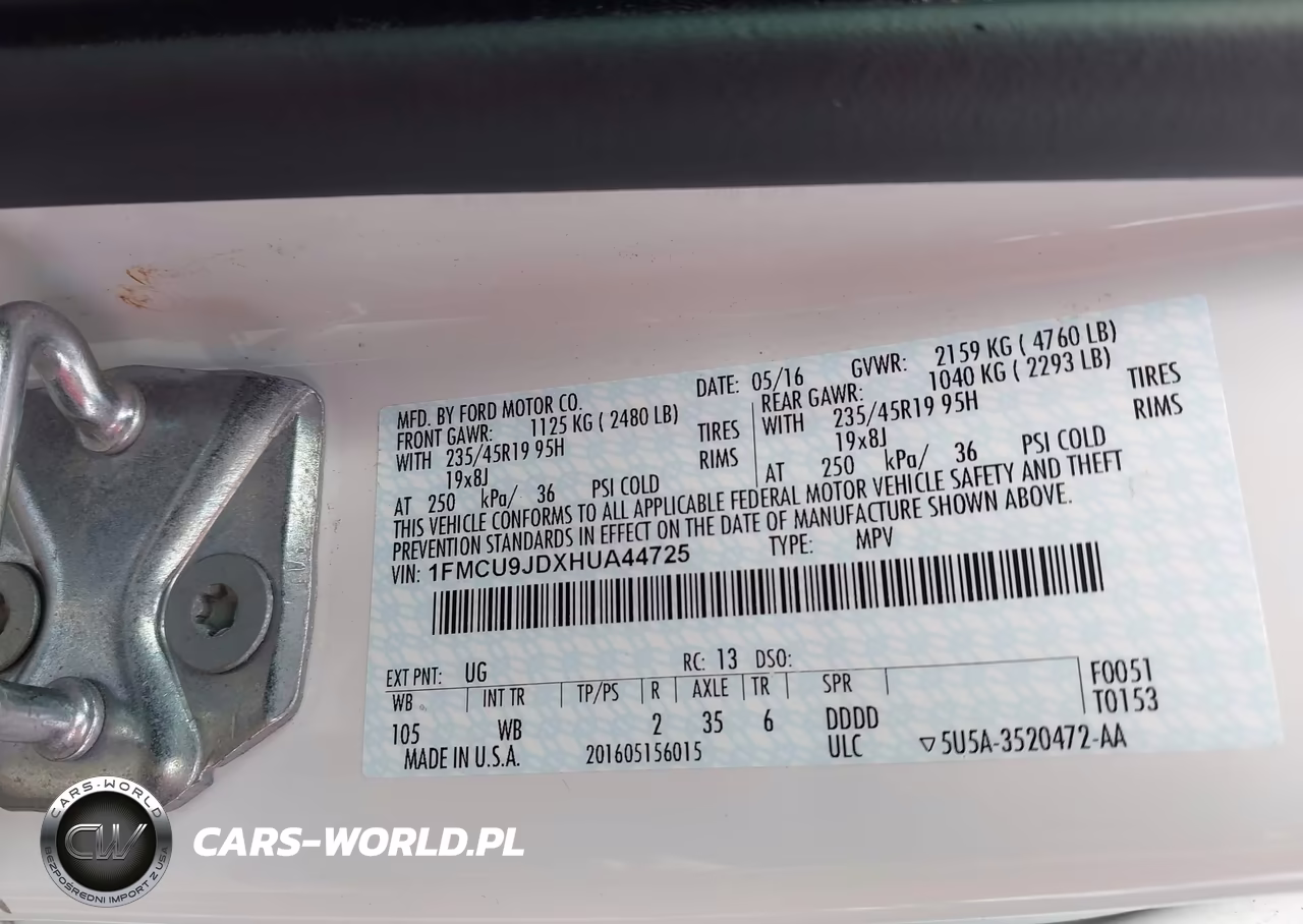 2017 Ford Escape Titanium VIN:1FMCU9JDXHUA44725 - 9